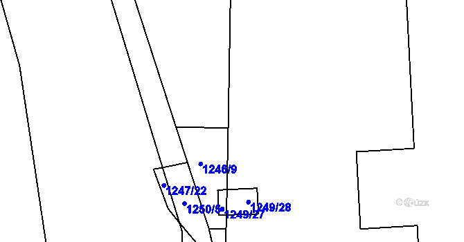 Parcela st. 1249/25 v KÚ Droždín, Katastrální mapa