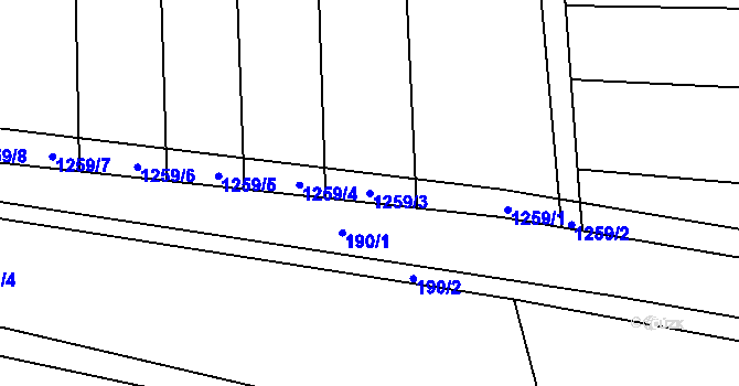 Parcela st. 1259/3 v KÚ Droždín, Katastrální mapa
