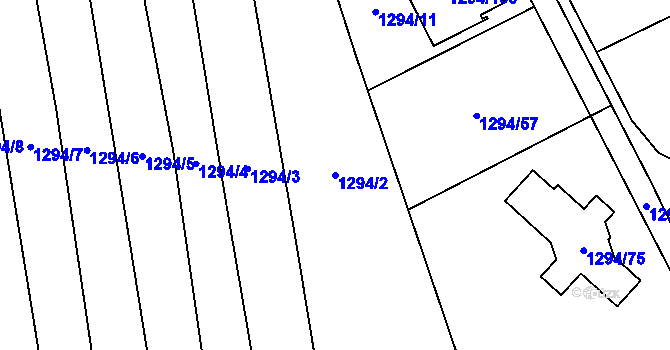 Parcela st. 1294/2 v KÚ Droždín, Katastrální mapa
