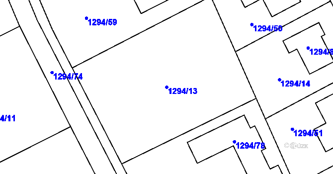 Parcela st. 1294/13 v KÚ Droždín, Katastrální mapa