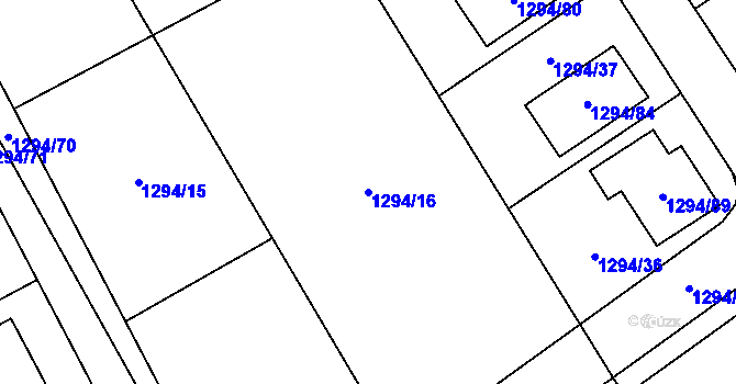 Parcela st. 1294/16 v KÚ Droždín, Katastrální mapa