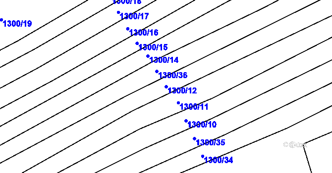 Parcela st. 1300/12 v KÚ Droždín, Katastrální mapa