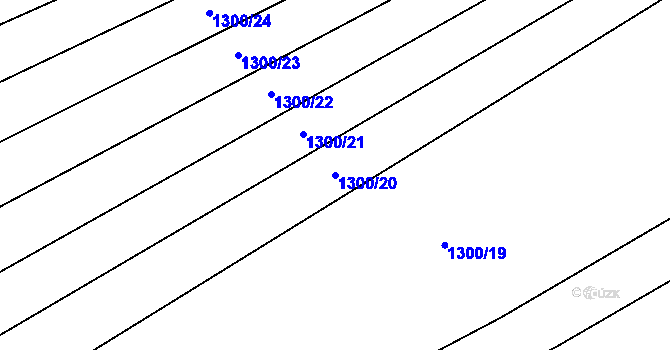Parcela st. 1300/20 v KÚ Droždín, Katastrální mapa