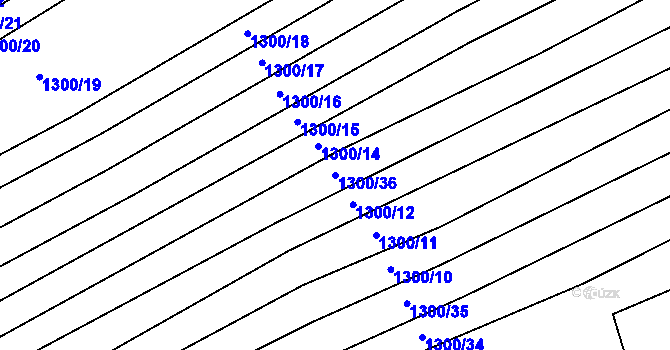 Parcela st. 1300/36 v KÚ Droždín, Katastrální mapa