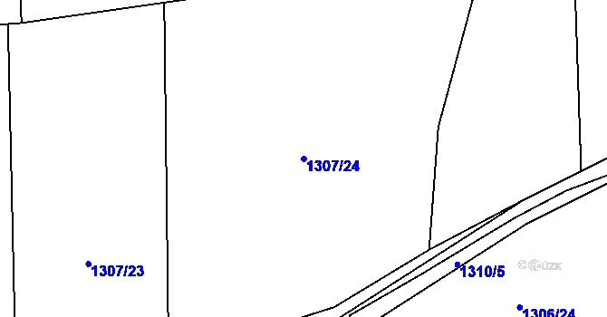 Parcela st. 1307/24 v KÚ Droždín, Katastrální mapa