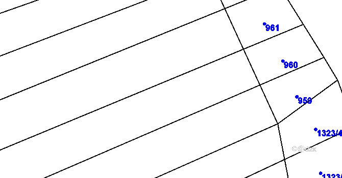 Parcela st. 1324/3 v KÚ Droždín, Katastrální mapa