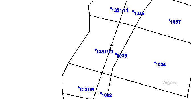 Parcela st. 1331/10 v KÚ Droždín, Katastrální mapa