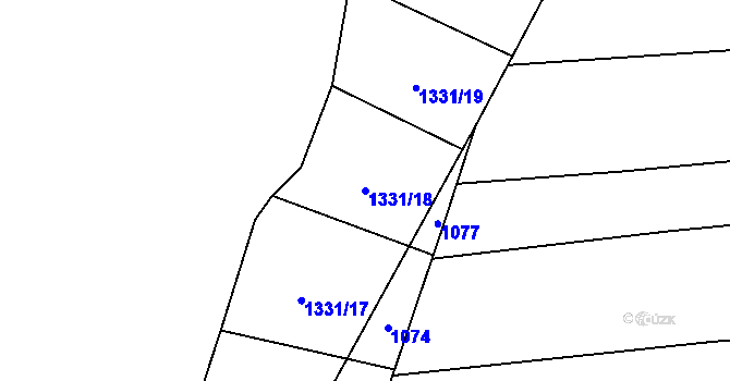 Parcela st. 1331/18 v KÚ Droždín, Katastrální mapa