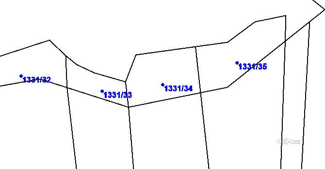 Parcela st. 1331/34 v KÚ Droždín, Katastrální mapa