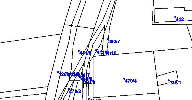 Parcela st. 441/9 v KÚ Droždín, Katastrální mapa