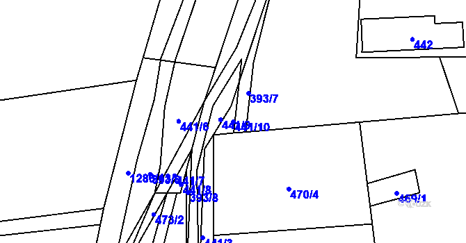 Parcela st. 441/10 v KÚ Droždín, Katastrální mapa