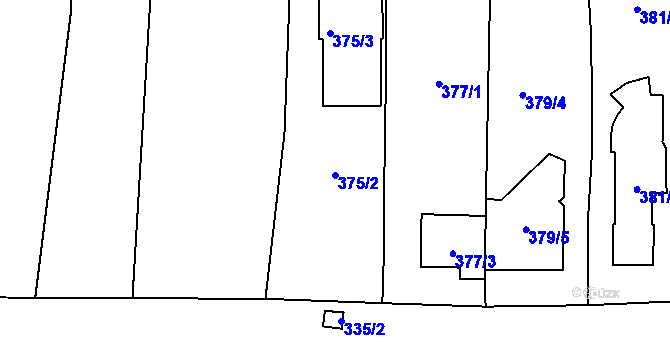 Parcela st. 375/2 v KÚ Droždín, Katastrální mapa