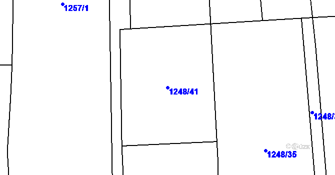Parcela st. 1248/41 v KÚ Droždín, Katastrální mapa