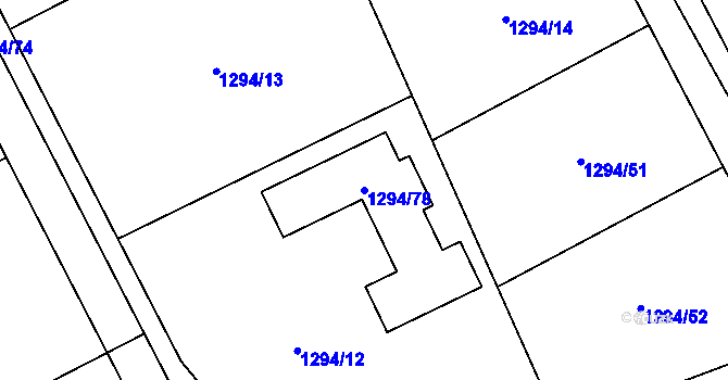 Parcela st. 1294/78 v KÚ Droždín, Katastrální mapa