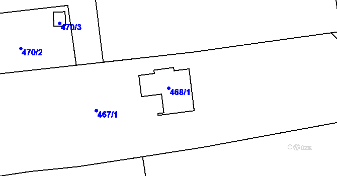 Parcela st. 468/1 v KÚ Droždín, Katastrální mapa