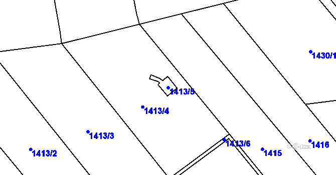 Parcela st. 1413/5 v KÚ Droždín, Katastrální mapa