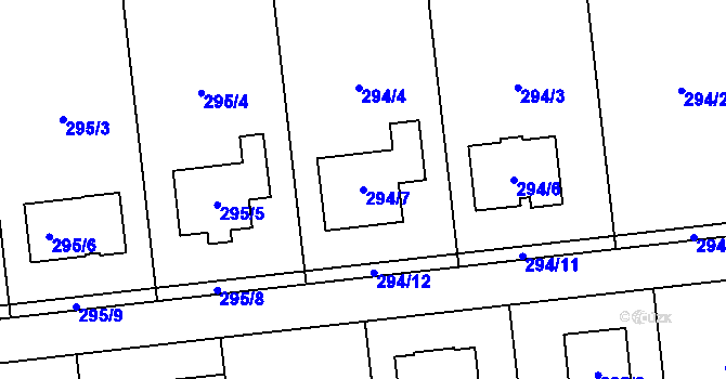 Parcela st. 294/7 v KÚ Droždín, Katastrální mapa