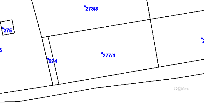 Parcela st. 277/1 v KÚ Droždín, Katastrální mapa