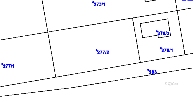 Parcela st. 277/2 v KÚ Droždín, Katastrální mapa