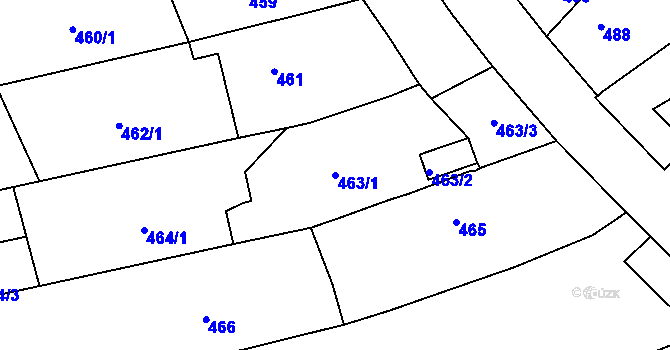 Parcela st. 463/1 v KÚ Droždín, Katastrální mapa