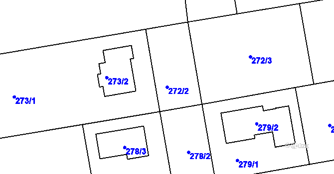 Parcela st. 272/2 v KÚ Droždín, Katastrální mapa