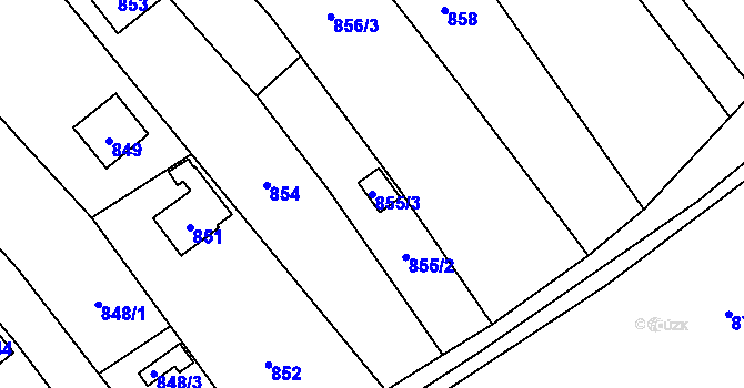 Parcela st. 855/3 v KÚ Droždín, Katastrální mapa