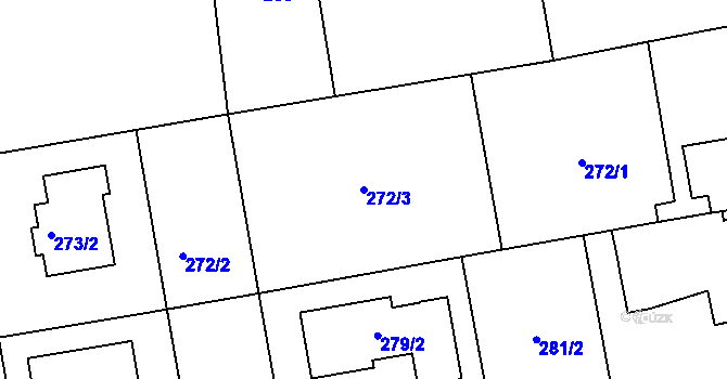 Parcela st. 272/3 v KÚ Droždín, Katastrální mapa