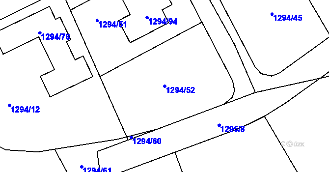 Parcela st. 1294/52 v KÚ Droždín, Katastrální mapa