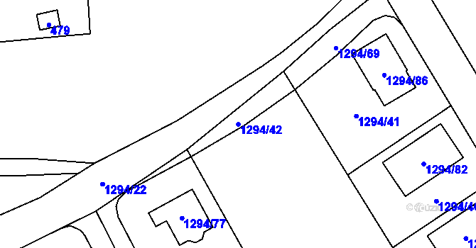 Parcela st. 1294/42 v KÚ Droždín, Katastrální mapa