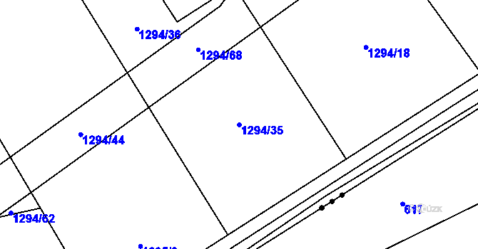 Parcela st. 1294/35 v KÚ Droždín, Katastrální mapa