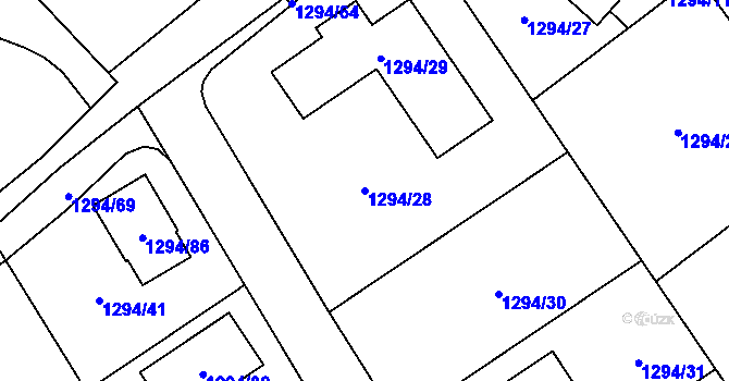 Parcela st. 1294/28 v KÚ Droždín, Katastrální mapa
