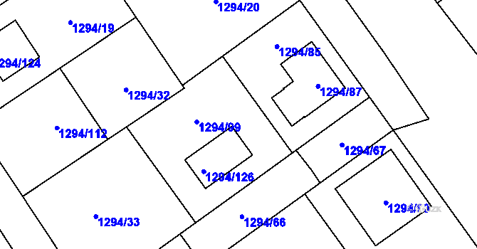 Parcela st. 1294/24 v KÚ Droždín, Katastrální mapa