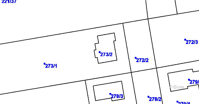 Parcela st. 273/2 v KÚ Droždín, Katastrální mapa