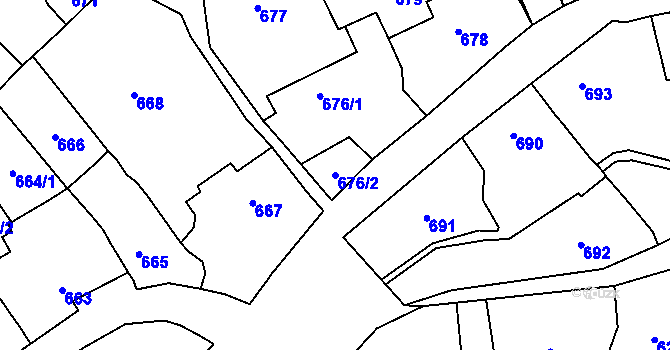 Parcela st. 676/2 v KÚ Droždín, Katastrální mapa