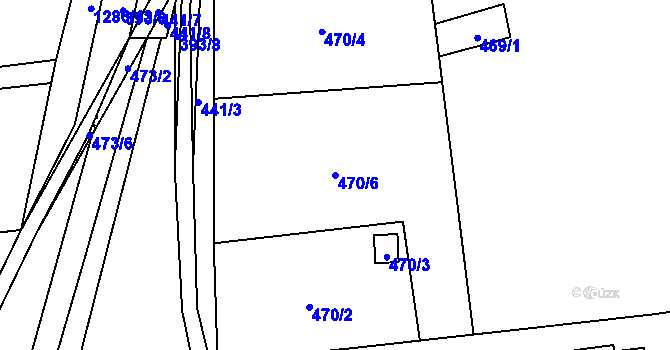 Parcela st. 470/6 v KÚ Droždín, Katastrální mapa
