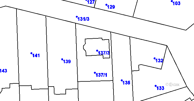Parcela st. 137/3 v KÚ Droždín, Katastrální mapa