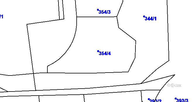 Parcela st. 354/4 v KÚ Droždín, Katastrální mapa