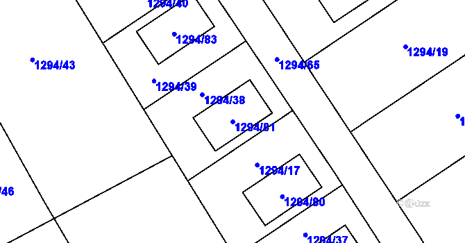 Parcela st. 1294/81 v KÚ Droždín, Katastrální mapa