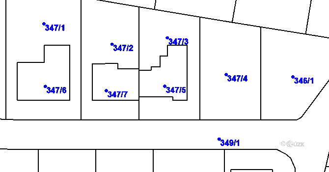 Parcela st. 347/5 v KÚ Droždín, Katastrální mapa
