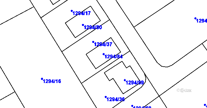 Parcela st. 1294/84 v KÚ Droždín, Katastrální mapa