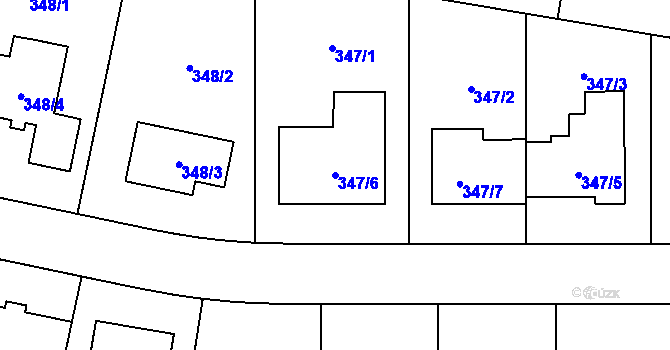 Parcela st. 347/6 v KÚ Droždín, Katastrální mapa