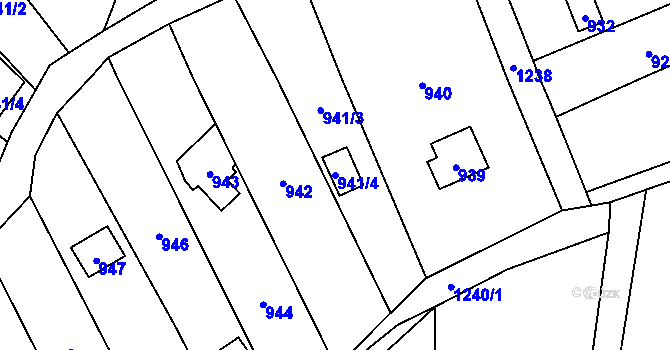 Parcela st. 941/4 v KÚ Droždín, Katastrální mapa