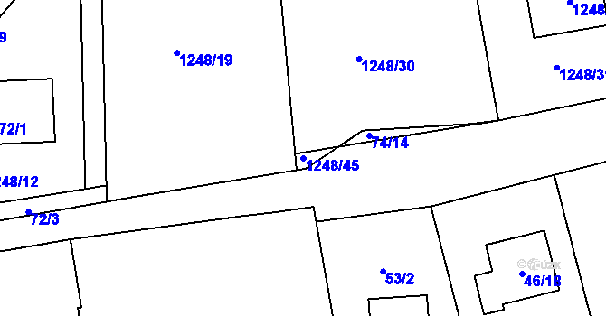 Parcela st. 1248/45 v KÚ Droždín, Katastrální mapa