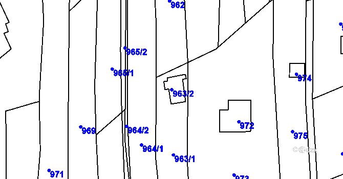 Parcela st. 963/2 v KÚ Droždín, Katastrální mapa