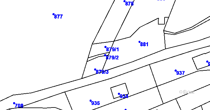 Parcela st. 879/2 v KÚ Droždín, Katastrální mapa