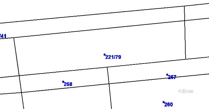 Parcela st. 221/79 v KÚ Droždín, Katastrální mapa