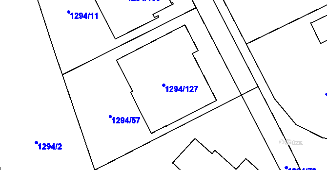 Parcela st. 1294/127 v KÚ Droždín, Katastrální mapa