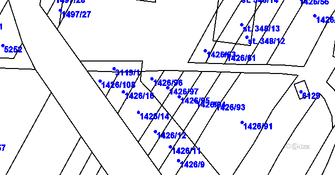 Parcela st. 1426/97 v KÚ Drslavice, Katastrální mapa