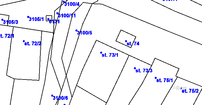 Parcela st. 73/1 v KÚ Drslavice, Katastrální mapa