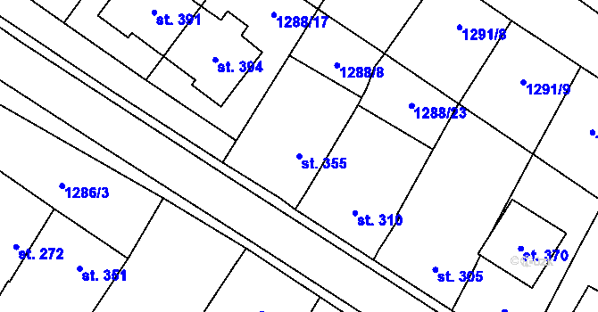 Parcela st. 355 v KÚ Drslavice, Katastrální mapa